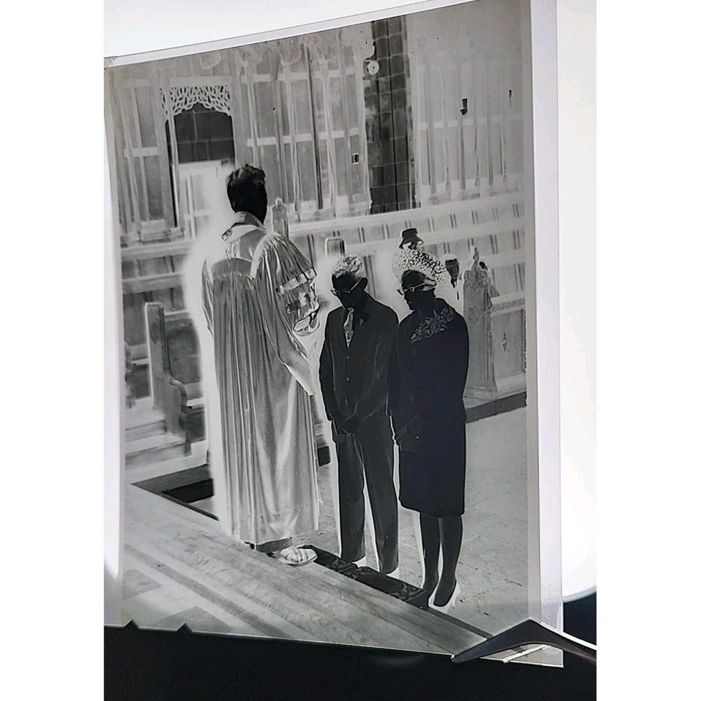 VTG 1960s Lot 4 Kodak Panatomic-X Negatives 4"x5" Wedding Ceremony Pictures